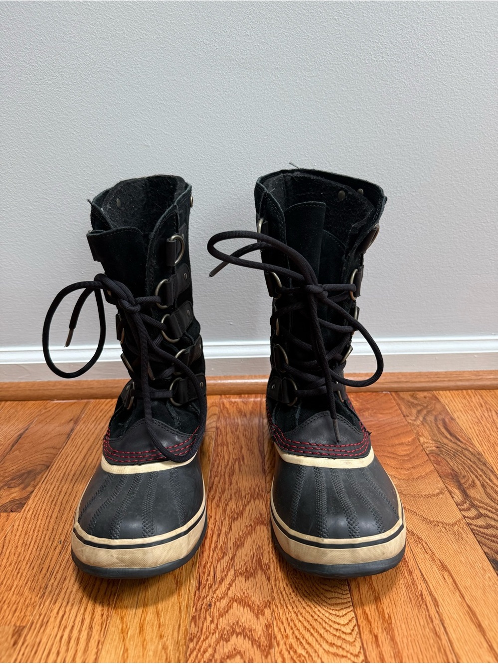 Sorel for J.Crew Suede Joan of Arctic Boots size 7 Faux fur cuff REMOVED